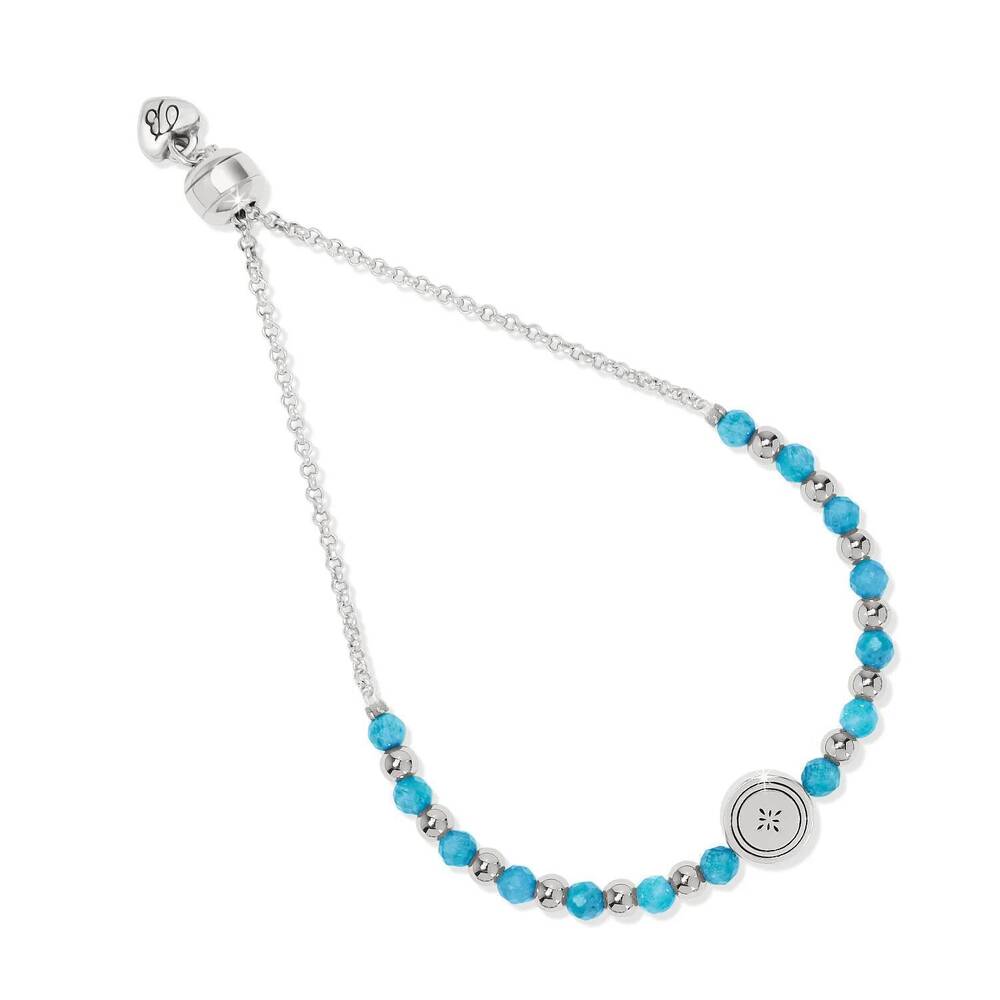 NEW BRIGHTON women's mosaic two tone beaded bracelet in teal / silver